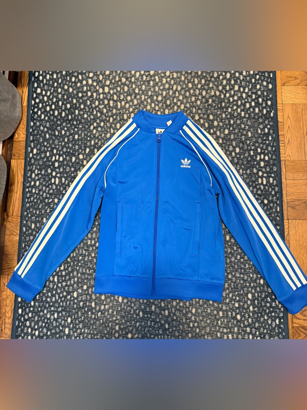 Adidas Stripe Track Jacket Kids Child Size S (9/10) Blue